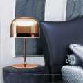 Lampe de table en verre or rose led de luxe moderne pour salon